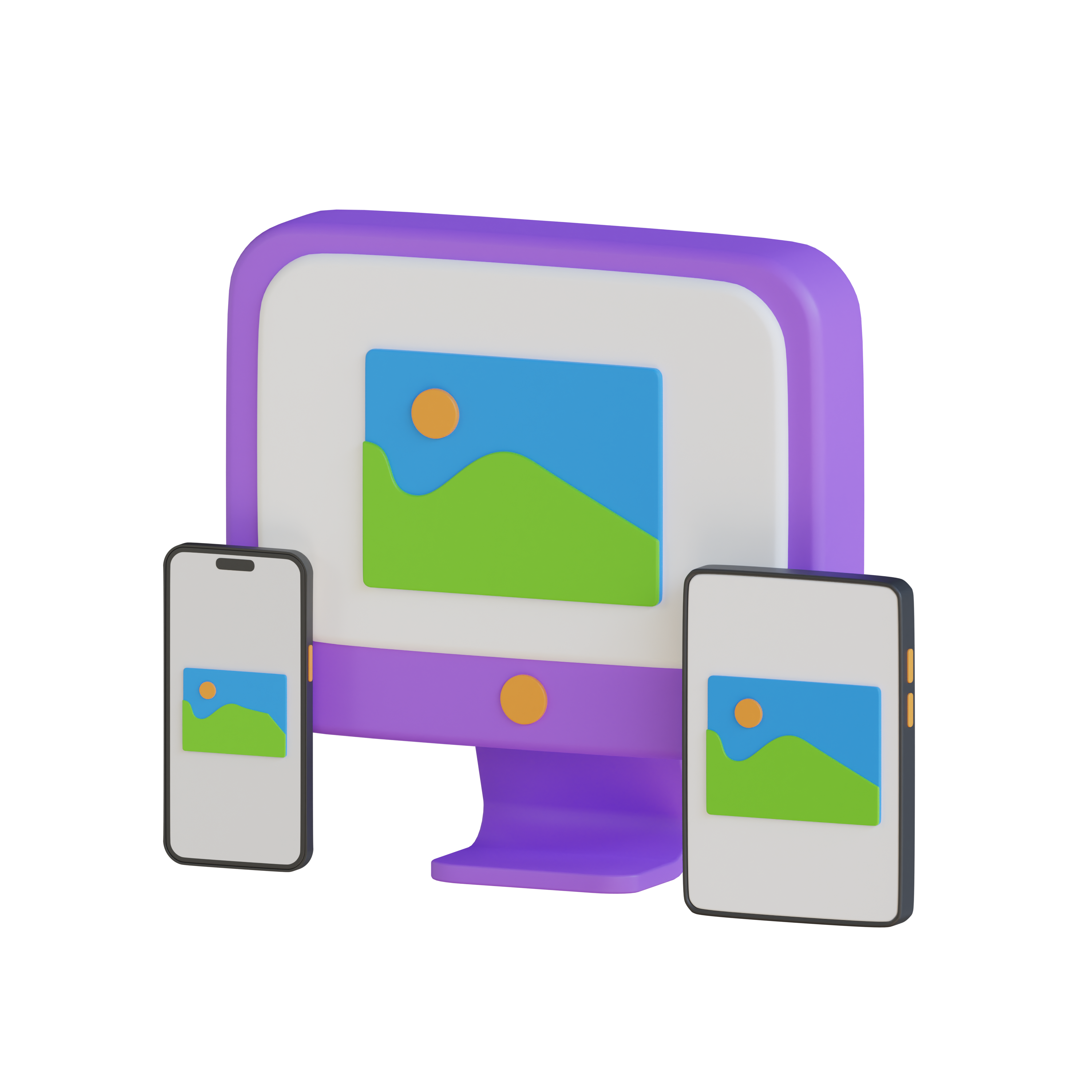 Website design mockup on multiple devices